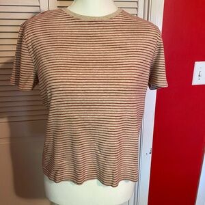 Lauren Ralph Lauren Tan Fitted Short Sleeve Tee